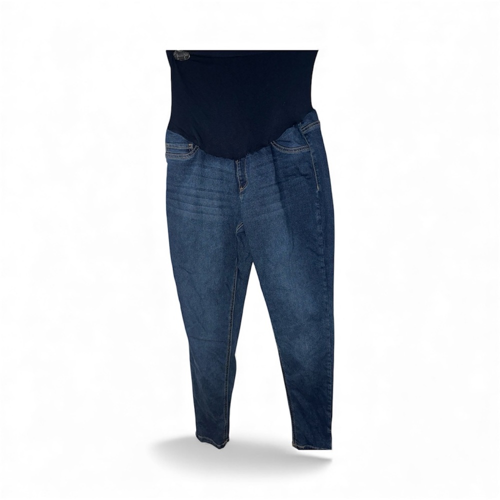 Harper Grey Women's Maternity Skinny Denim Jeans Size XL Blue Pull-On $60